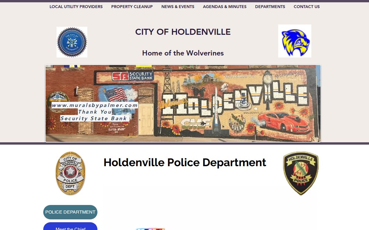 Holdenville, Hughes County Police Department arrest-record source page
